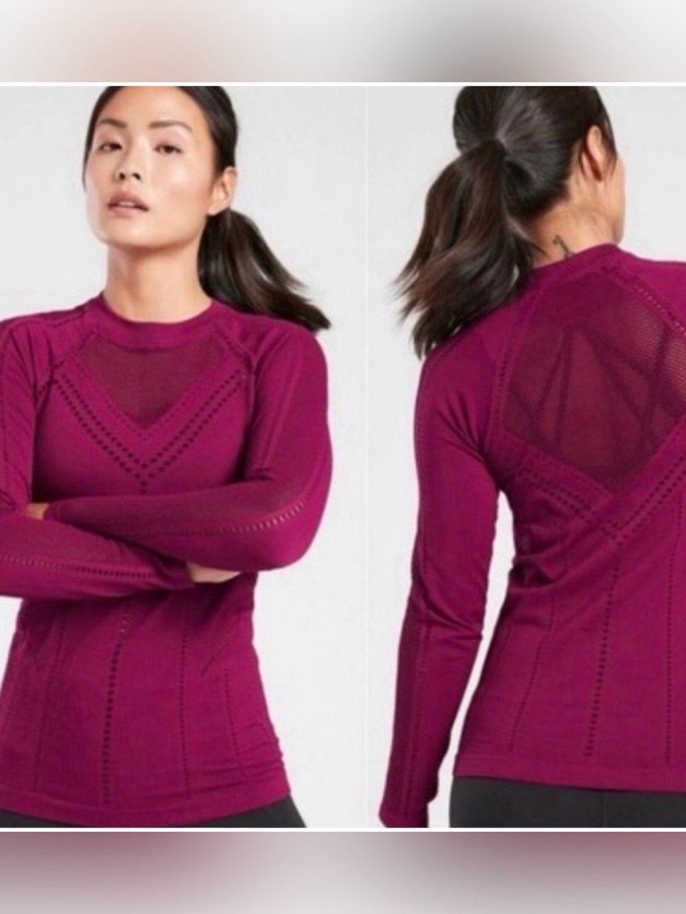 Athleta, Size XS, Long Sleeve Athletic Top in Mulberry